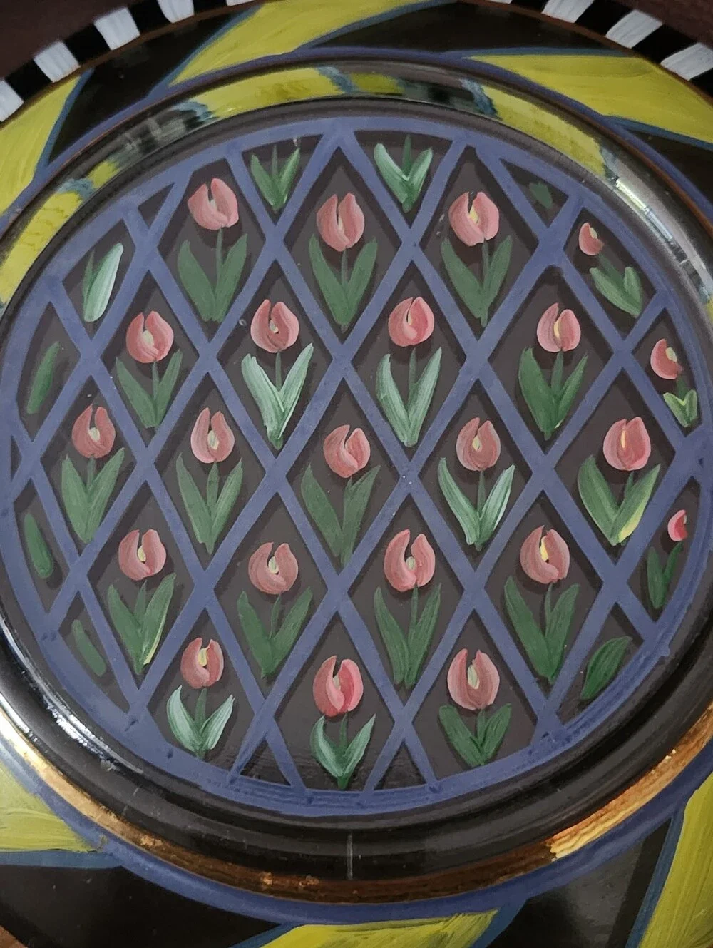 Mackenzie Childs Circus Tulip Glass Luncheon Plate